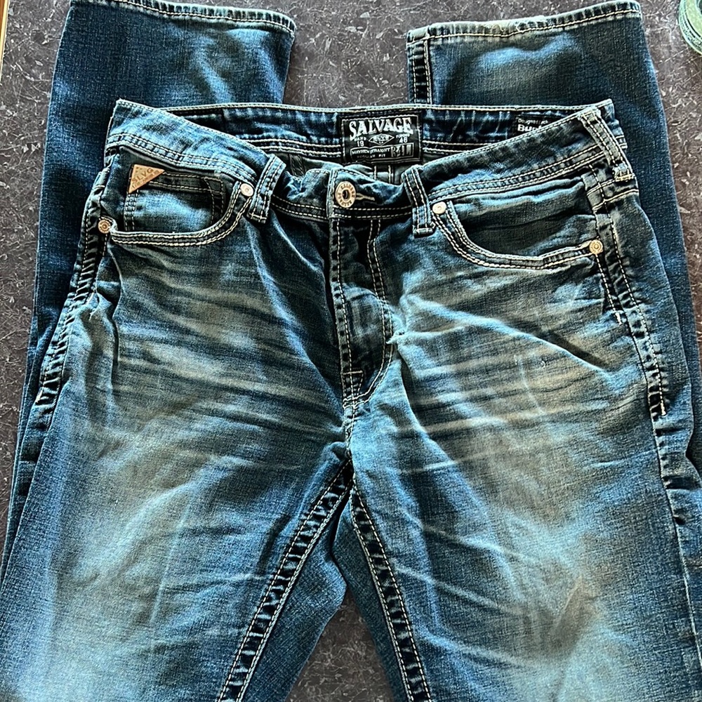 Salvage mayhem straight 34l men’s jeans Buckle